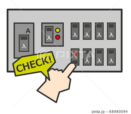 ブレーカーの点検をするイラスト 68980094