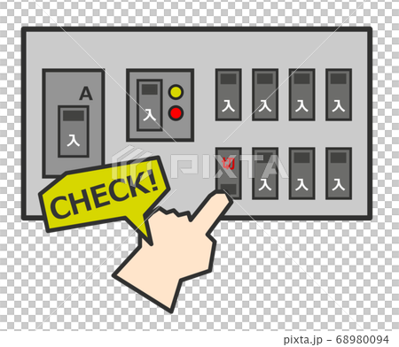 ブレーカーの点検をするイラスト 68980094