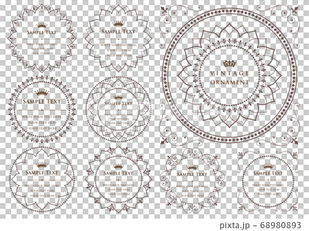Vintage ornament set. Borders, frames. Vintage ornament set. Borders, frames. 68980893