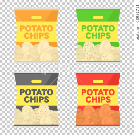 ポテトチップスのイラストセット 68981711
