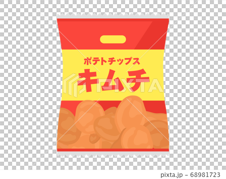 キムチ味のポテトチップスのイラスト 68981723