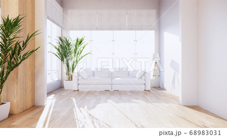 Vintage Sofa wooden japan design, on room interior 68983031