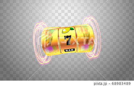 Lucky seven on slot machine. Vector. 68983489