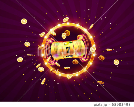 Golden slot machine wins the jackpot. Golden slot machine wins the jackpot. 68983493