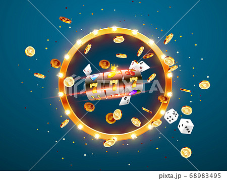Golden slot machine wins the jackpot. Golden slot machine wins the jackpot. 68983495