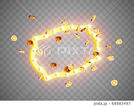 Vector illustration of the gold coins blast Vector illustration of the gold coins blast 68983497