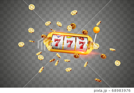 Golden slot machine wins the jackpot. 68983976
