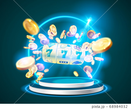 Golden slot machine wins the jackpot. Golden slot machine wins the jackpot. 68984032