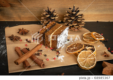 Sponge Cake with Spices and Honey, Piernik, Brown 68985367