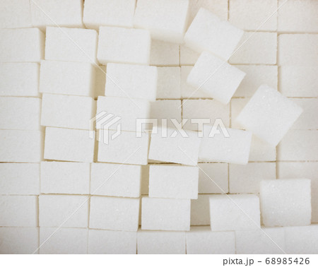 White Sugar Cubes Textured Background Top View White Sugar Cubes Textured Background Top View 68985426