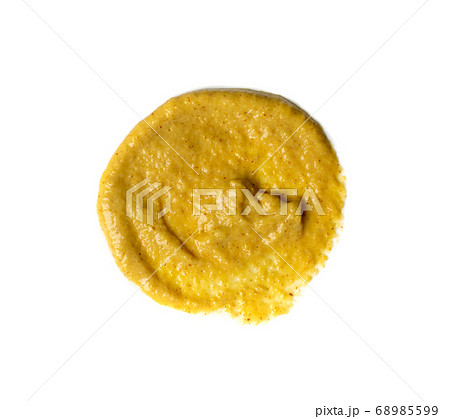 Mustard Sauce Splash Isolated, Smeared Dijon Honey 68985599
