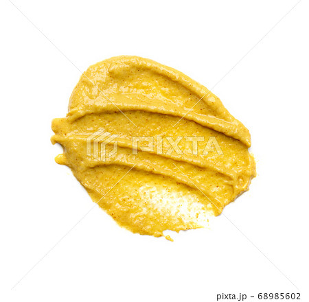 Mustard Sauce Splash Isolated, Smeared Dijon Honey 68985602