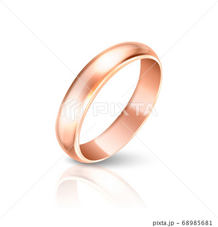 Vector 3d Realistic Gold Metal Wedding Ring Icon with Reflection Closeup Isolated on White Background. Design Template of Shiny Golden Ring, Clipart, Mockup. Front, Side View Vector 3d Realistic Gold Metal Wedding Ring Icon with Reflection Closeup Isolated on White Background. Design Template of Shiny Golden Ring, Clipart, Mockup. Front, Side View 68985681