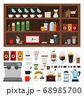 Collection of goods for a coffee shop vector illustration in a flat design. 68985700