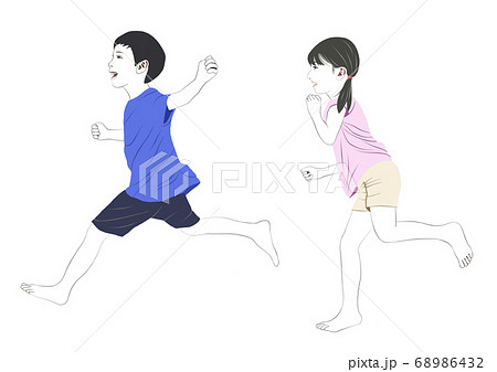 楽しく走る子供たち 楽しく走る子供たち 68986432