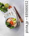 Bun Bo Hue, Bun Bo, Vietnamese beef noodle soup spicy. bowl of beef and rice vermicelli soup, vietnamese noodle cuisine in Hue 68986652