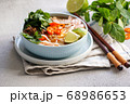 Bun Bo Hue, Bun Bo, Vietnamese beef noodle soup spicy. bowl of beef and rice vermicelli soup, vietnamese noodle cuisine in Hue 68986653