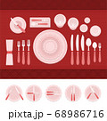 A set of cutlery and table etiquette vector illustration in a flat design. 68986716