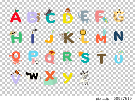 ABC可愛字母表字母列表海報 68987619