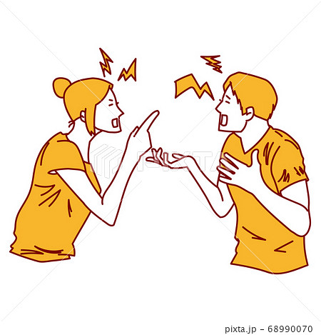 言い争う男女のイラスト 68990070
