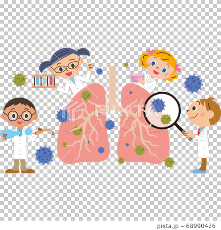 Team doctor treating lungs Team doctor treating lungs 68990426