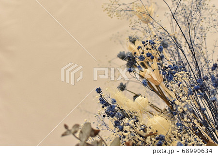 青いドライフラワーの写真素材