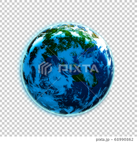 影のある地球のイラスト 背景透過png画像 のイラスト素材
