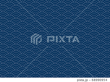 青海波 ステッチ 背景素材のイラスト素材 [68990954] - PIXTA