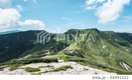 毛無山から毛無峠・破風岳・土鍋山を望む 68991322