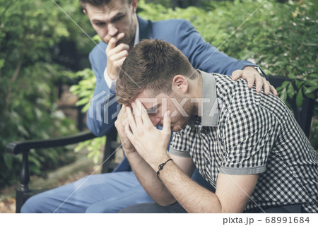 Guys Sharing Life Problems Always Support Best 68991684