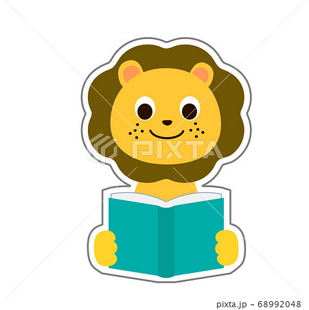 ライオン 読書をしている動物アイコン ライオン 読書をしている動物アイコン 68992048