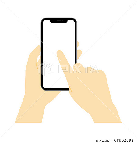 スマホを操作している手（画面抜き） 68992092