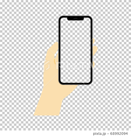 スマホを持つ手 左手 画面抜き のイラスト素材 6994