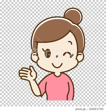 案内 紹介する若い女性 ママ 68993740
