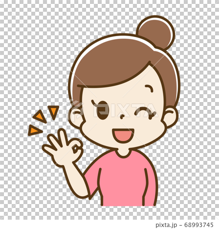 A young woman who signs OK 68993745