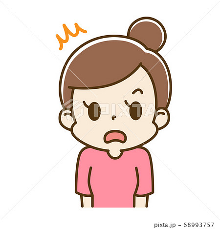 びっくりしている若い女性 ママ 68993757