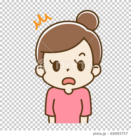 びっくりしている若い女性 ママ 68993757