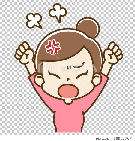 憤怒的年輕女人媽媽 68993767