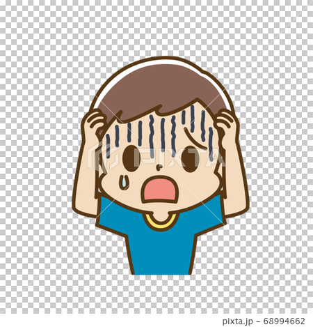 ショックを受けている男の子 子供のイラスト素材