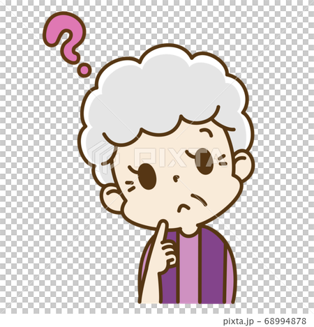 ? An elderly woman with a mark 68994878