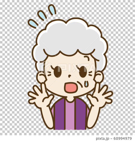 焦っている高齢女性 おばあちゃん 68994979