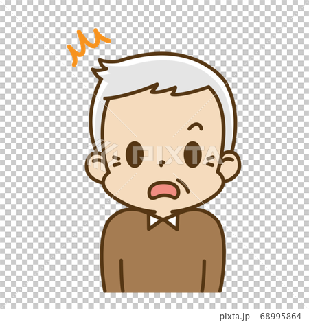 Astonished elderly man grandpa Astonished elderly man grandpa 68995864