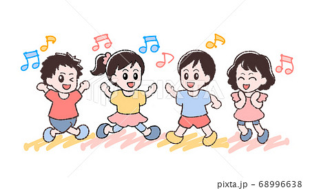 遊ぶ子どもたち リトミックのイラスト素材