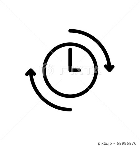 arrow, and clock, time management symbol line 68996876