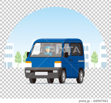 街を走る軽ワゴン、ワンボックス、運送、配送、運送 68997081
