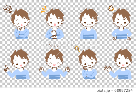 Boy's facial expression set Boy's facial expression set 68997284