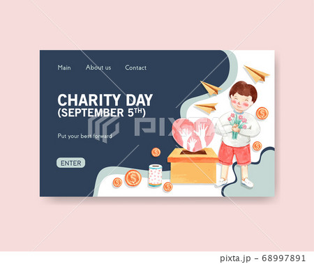 Website template with International Day of Charity Website template with International Day of Charity 68997891