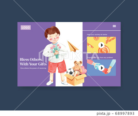 Website template with International Day of Charity Website template with International Day of Charity 68997893