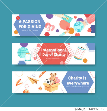 International Day of Charity banner concept design International Day of Charity banner concept design 68997935