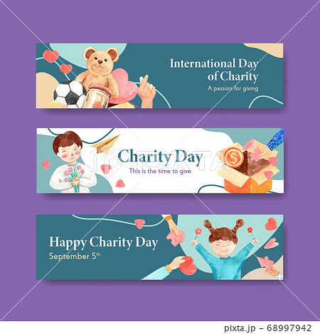 International Day of Charity banner concept design International Day of Charity banner concept design 68997942
